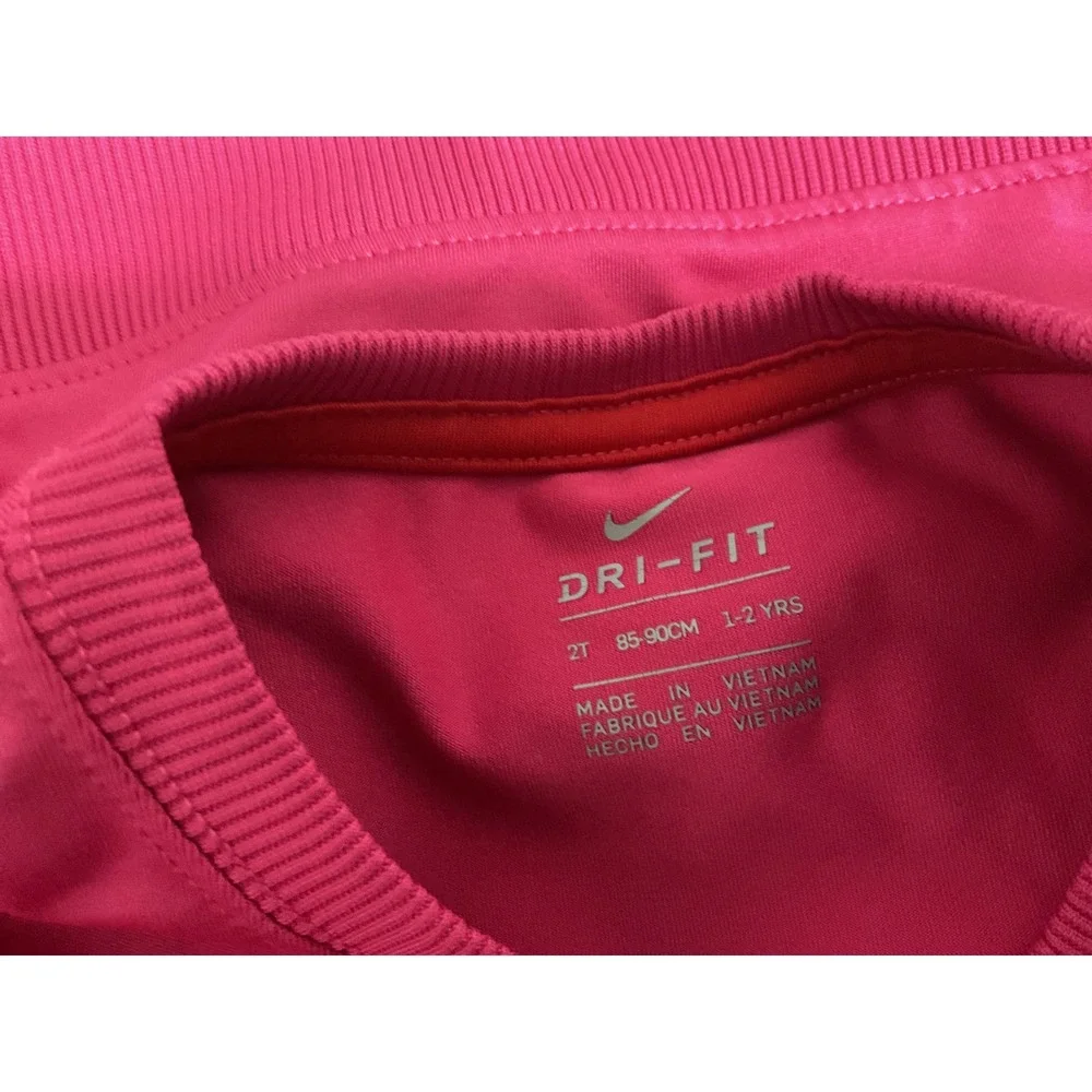 Nike Dri-FIT Long Sleeve Shirt Toddler 2T‎ Pink Excellent Crossover Hem Active